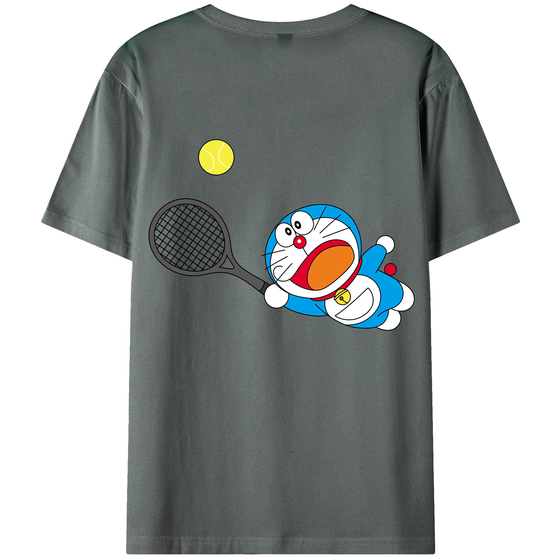（画像用） ドラえもん Doraemon 綿100％ メンズ半袖Tシャツ（バックプリント） 通気性
